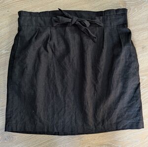 Dynamite Black Mini Paperback Belted Linen‎ Skirt